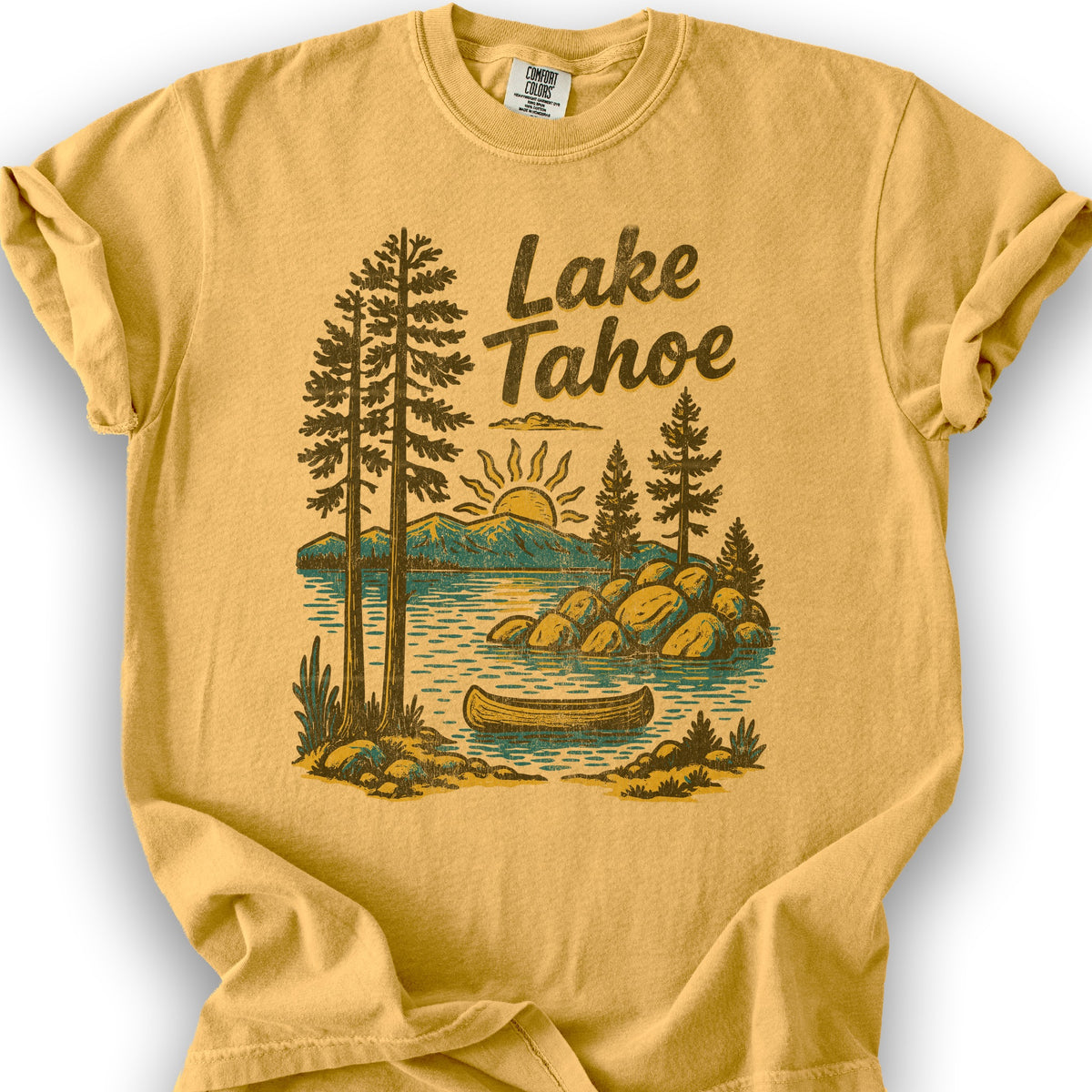 Lake Tahoe Canoe Sketch - Citrus