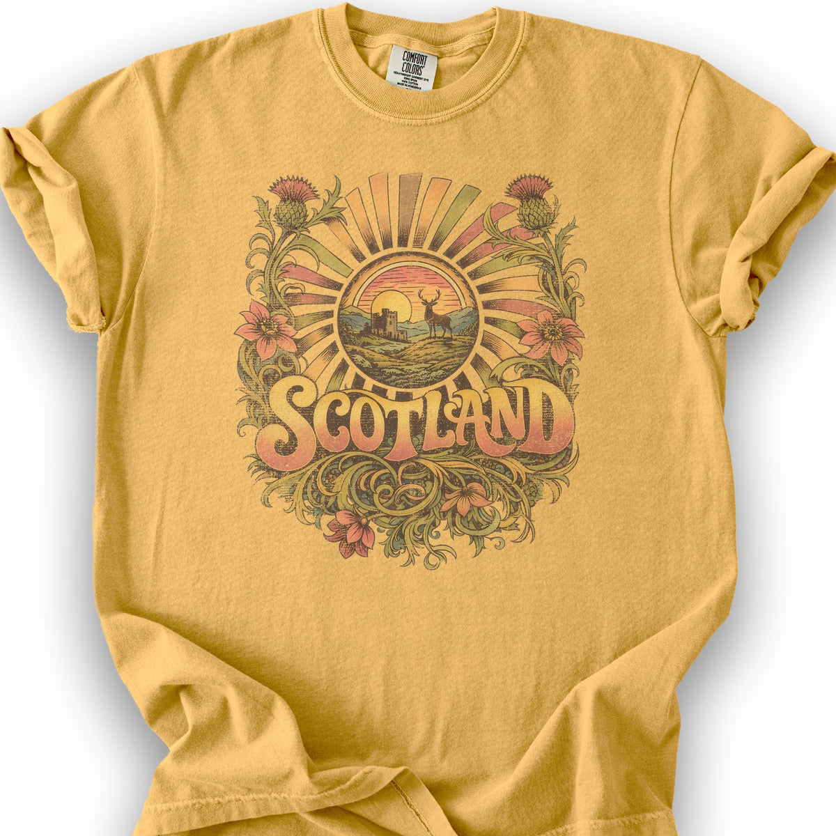 Scotland Retro Burst T-Shirt - Citrus
