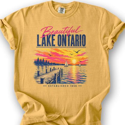 Lake Ontario Color Burst T-Shirt - Citrus