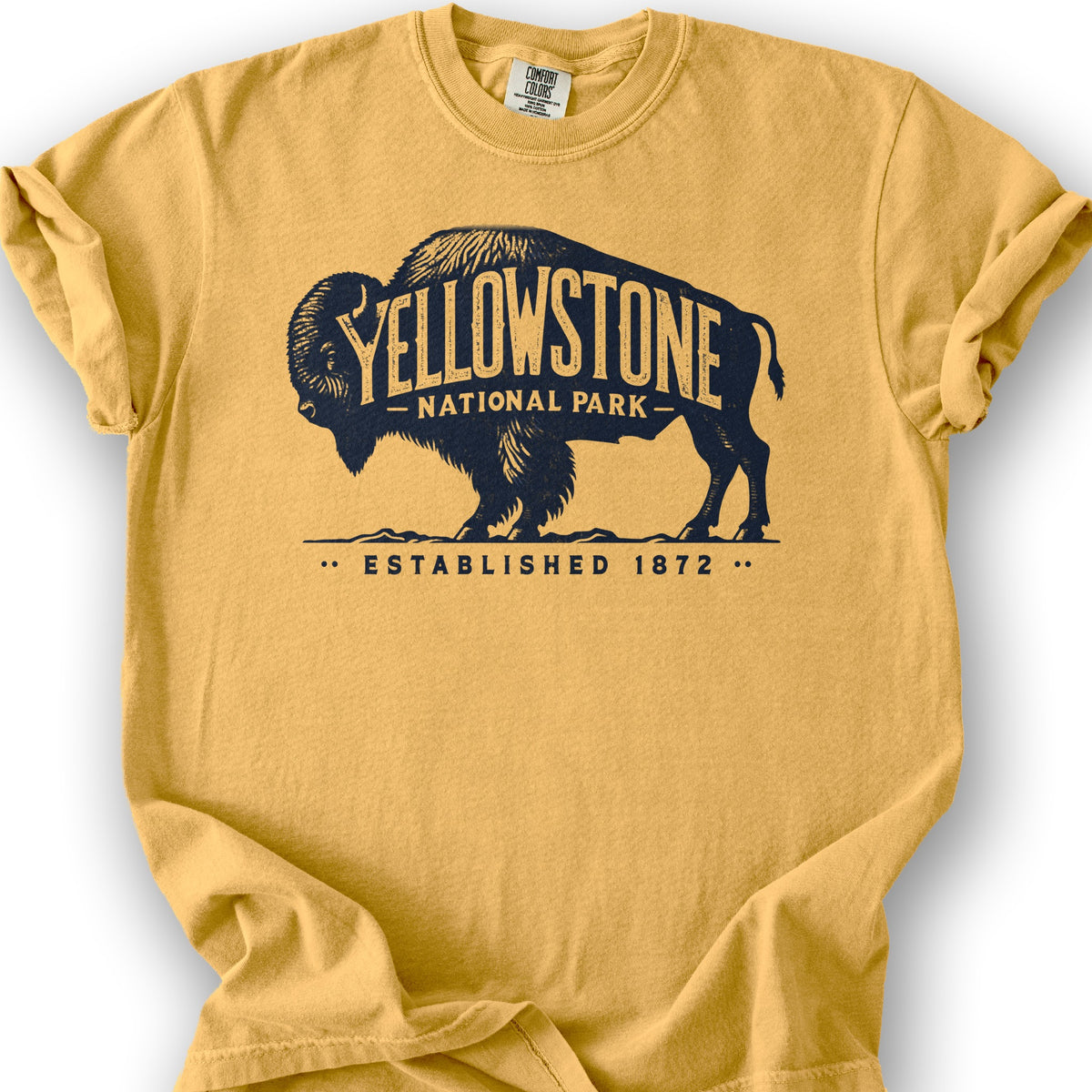 Yellowstone National Park "Vintage Buffalo" T-Shirt - Citrus
