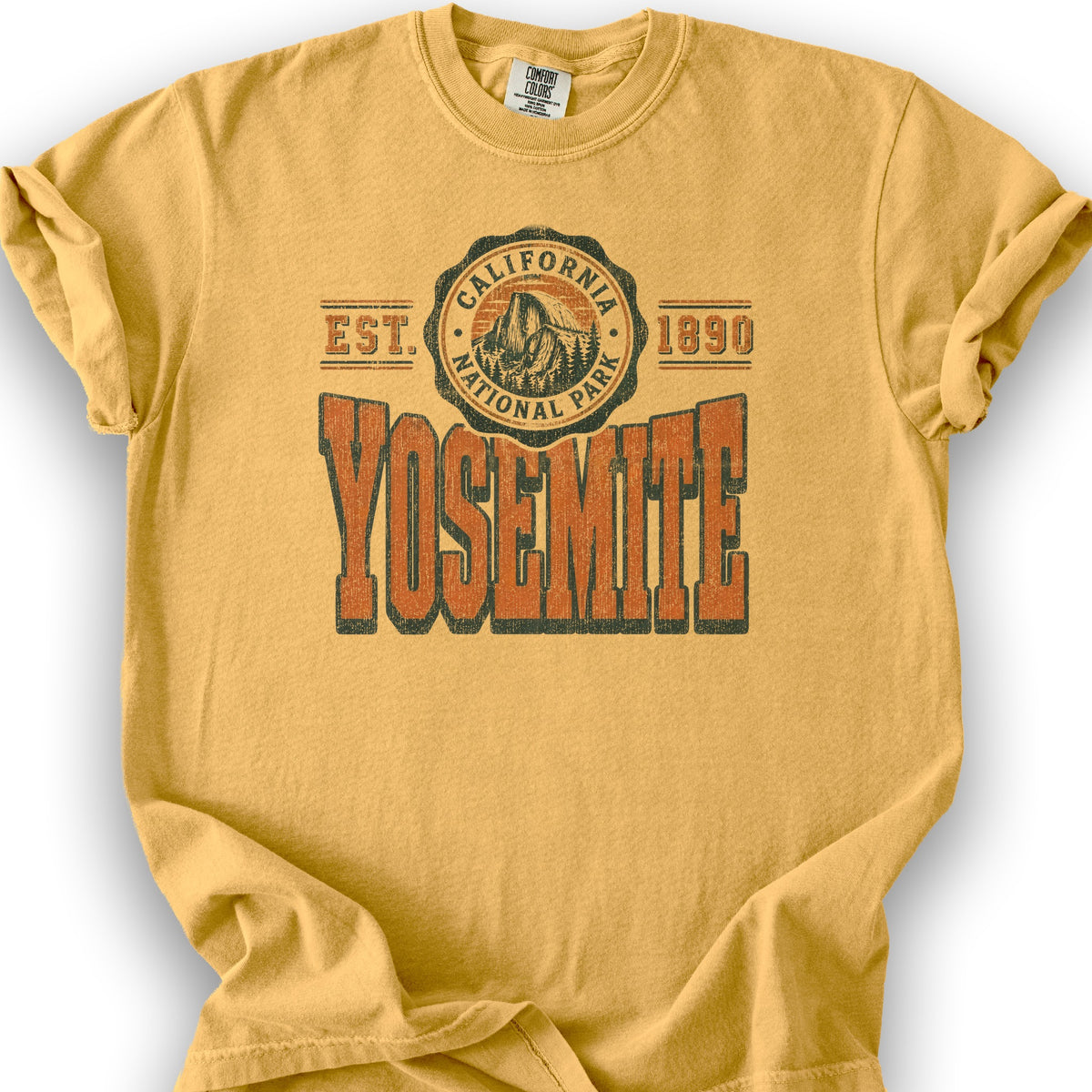 Yosemite Retro Scoop T-Shirt - Yosemite_Retro_Varisty_V01 - Citrus