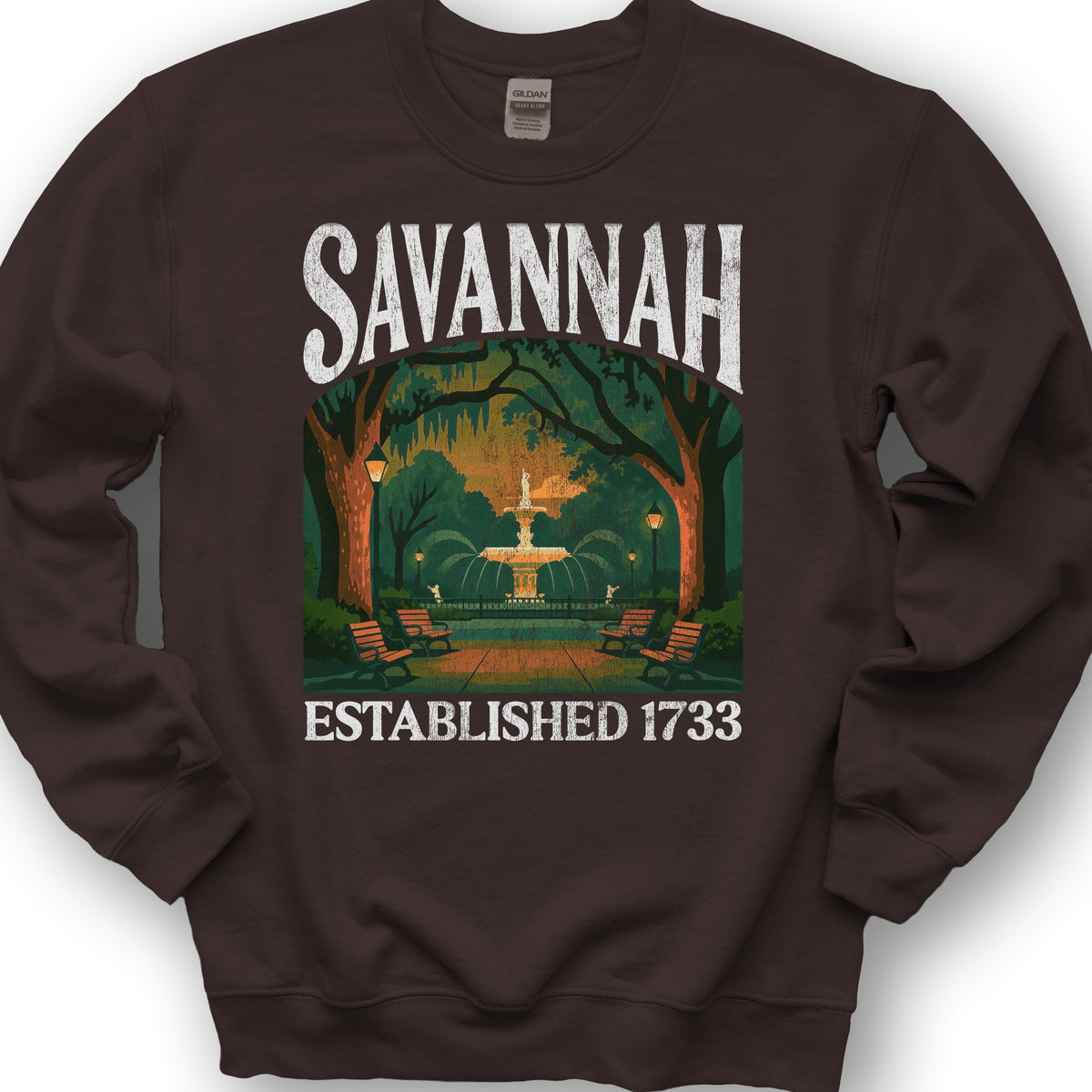 Savannah Georgia "Big and Bold" Sweatshirt - Dark Chocolate