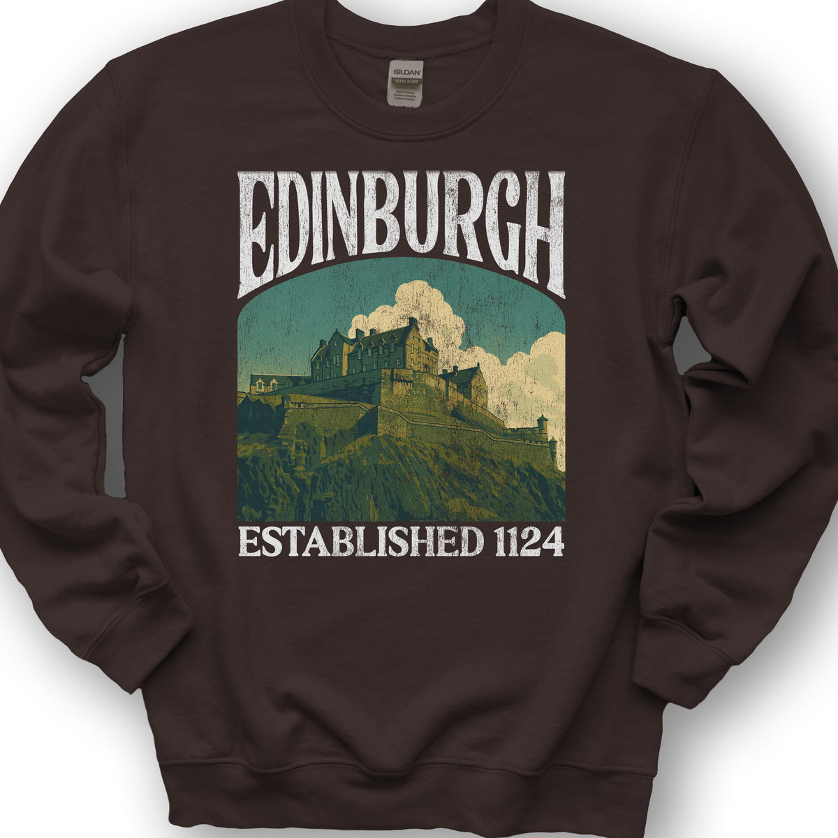 Edinburgh Scotland "Big and Bold" Sweatshirt - Dark Chocolate