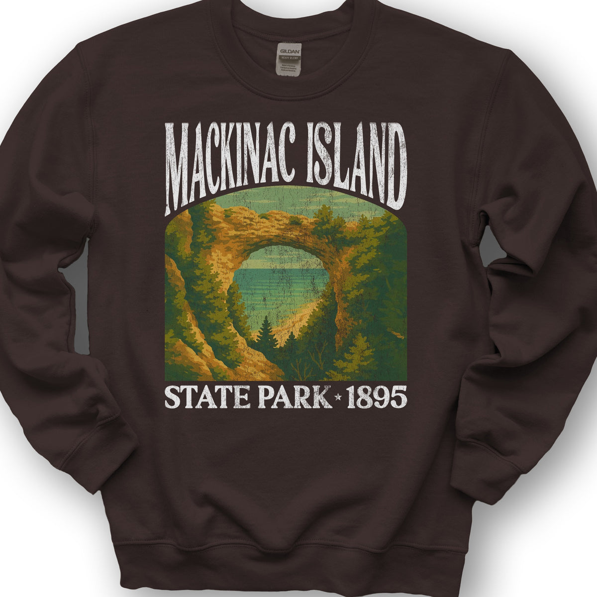 Mackinac Island State Park"Big and Bold" Sweatshirt - Dark Chocolate