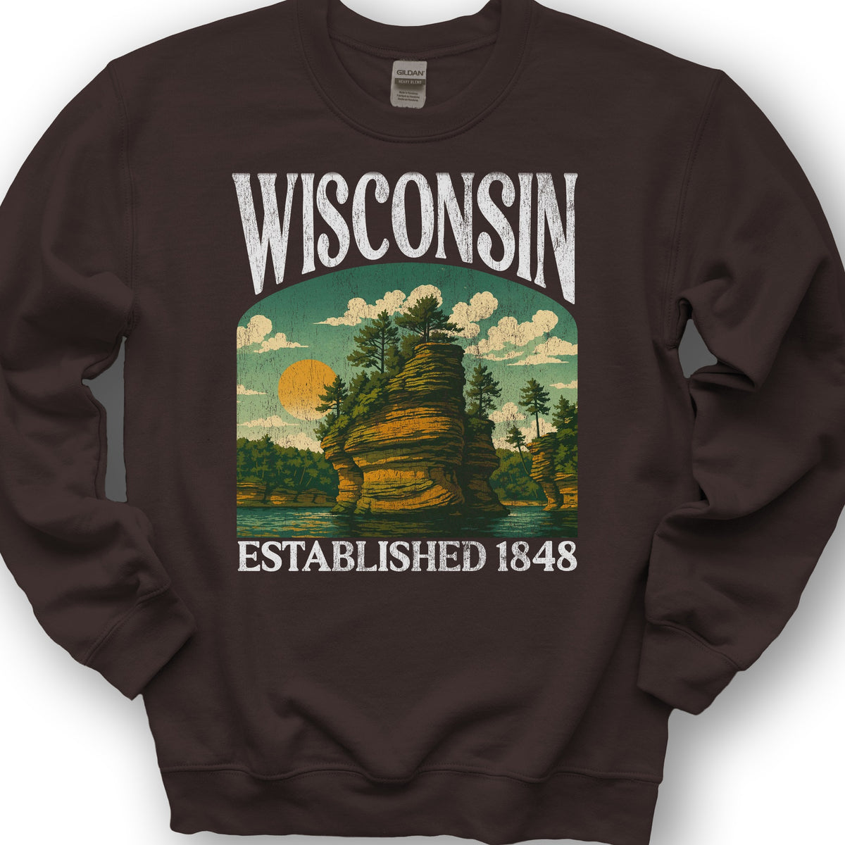 Wisconsin "Big & Bold" Sweatshirt - Dark Chocolate