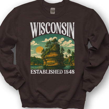 Wisconsin "Big & Bold" Sweatshirt - Dark Chocolate