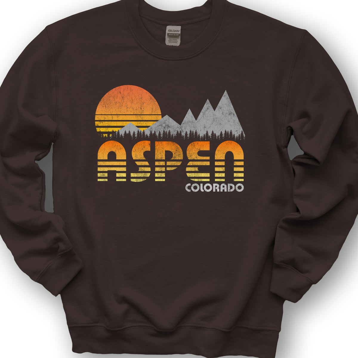Aspen "80's Retro" Sweatshirt - Dark Chocolate