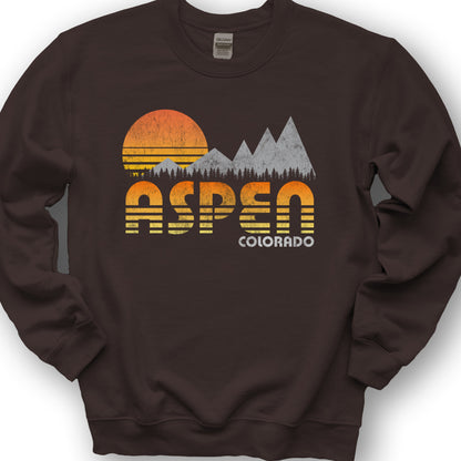 Aspen "80's Retro" Sweatshirt - Dark Chocolate