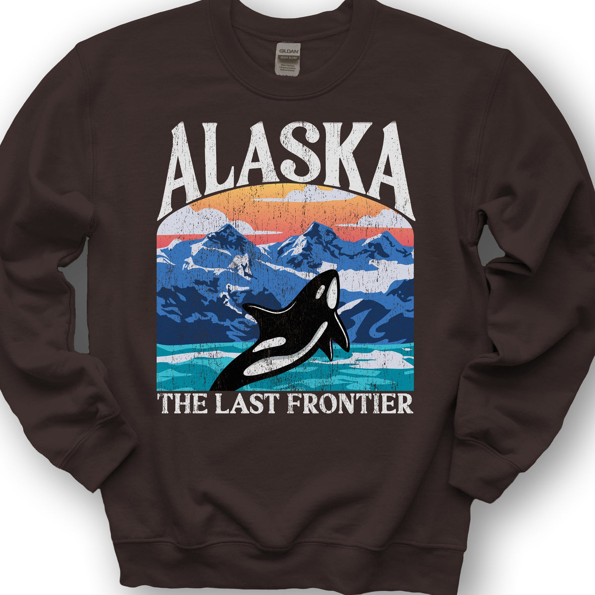 Alaska The Last Frontier "Big and Bold" Sweatshirt - Dark Chocolate