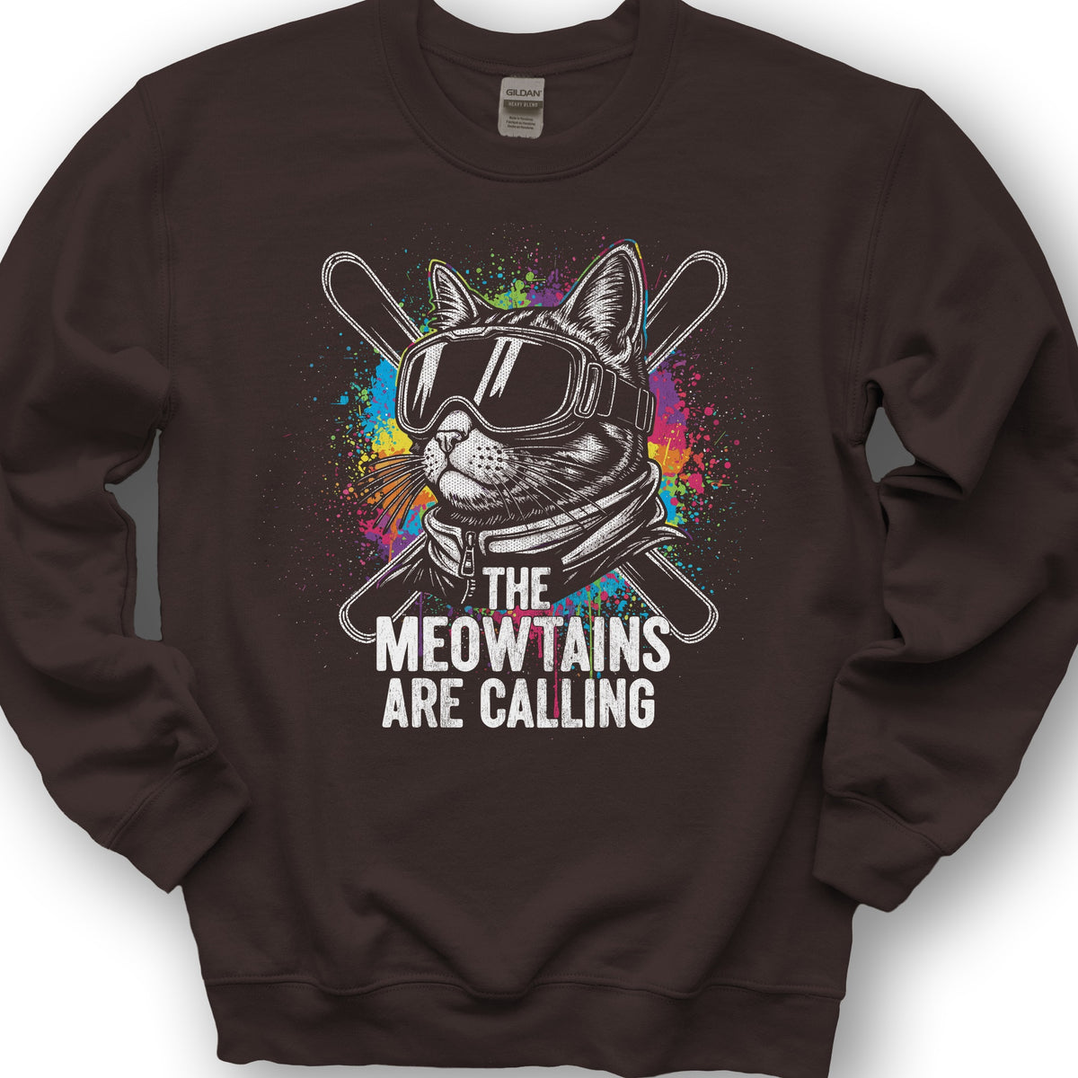 The Meowtains are Calling Sweatshirt - Dark Chocolate