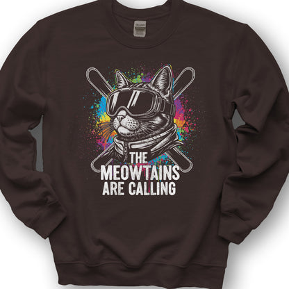 The Meowtains are Calling Sweatshirt - Dark Chocolate