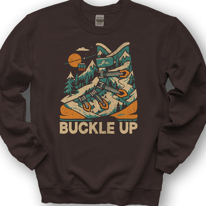Buckle Up Ski Boot Sweatshirt - Dark Chocolate
