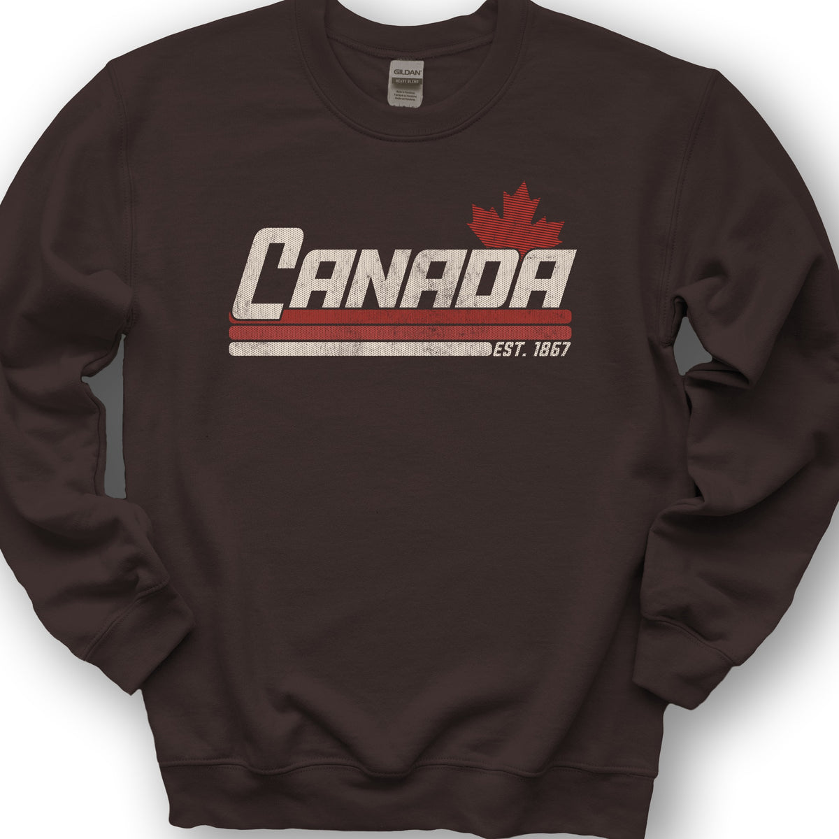 Canada Retro Stripe Sweatshirt - Dark Chocolate