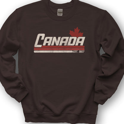 Canada Retro Stripe Sweatshirt - Dark Chocolate