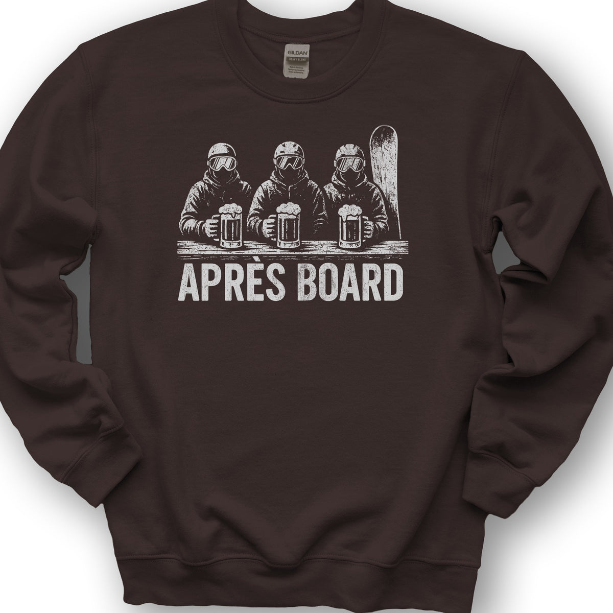 "Apres Board" Snowboard Sweatshirt - Dark Chocolate