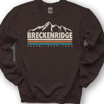 Breckenridge Retro Stripe Sweatshirt - Dark Chocolate