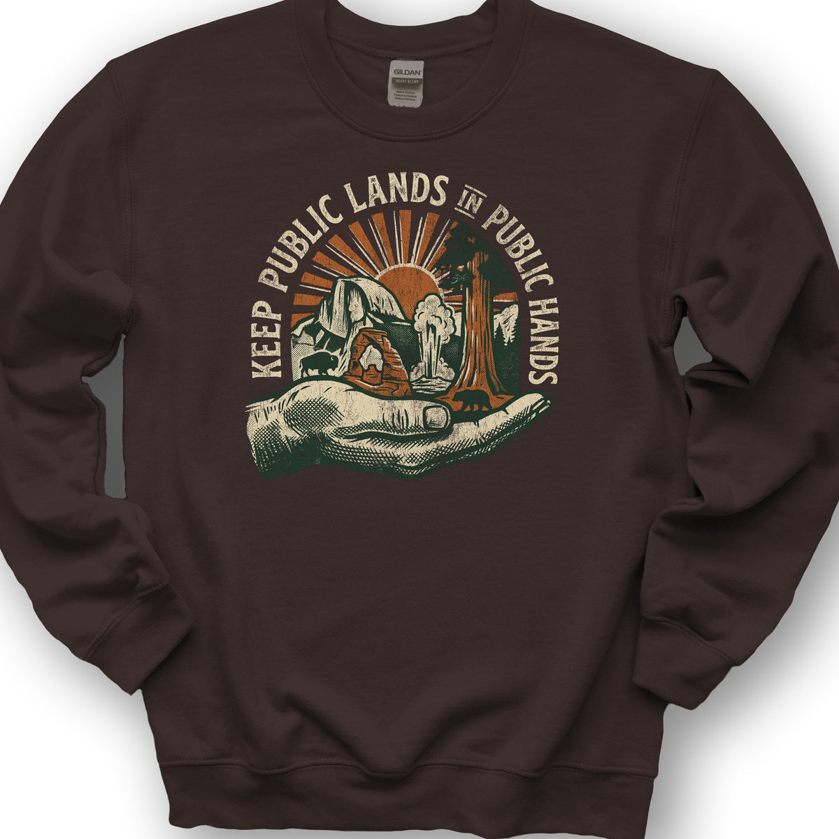 Public Lands Public Hands V2 Sweatshirt - Dark Chocolate