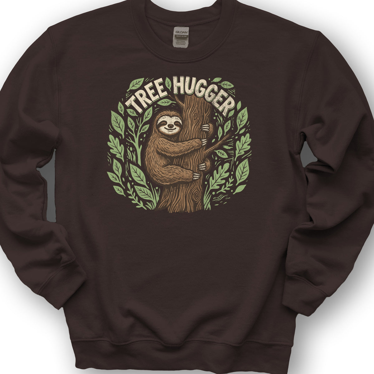 Tree Hugger Sloth Sweatshirt - Dark Chocolate