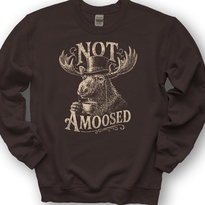 2026043097 Not AMoosed V01 - Gildan 18000 Sweatshirt - Dark Chocolate