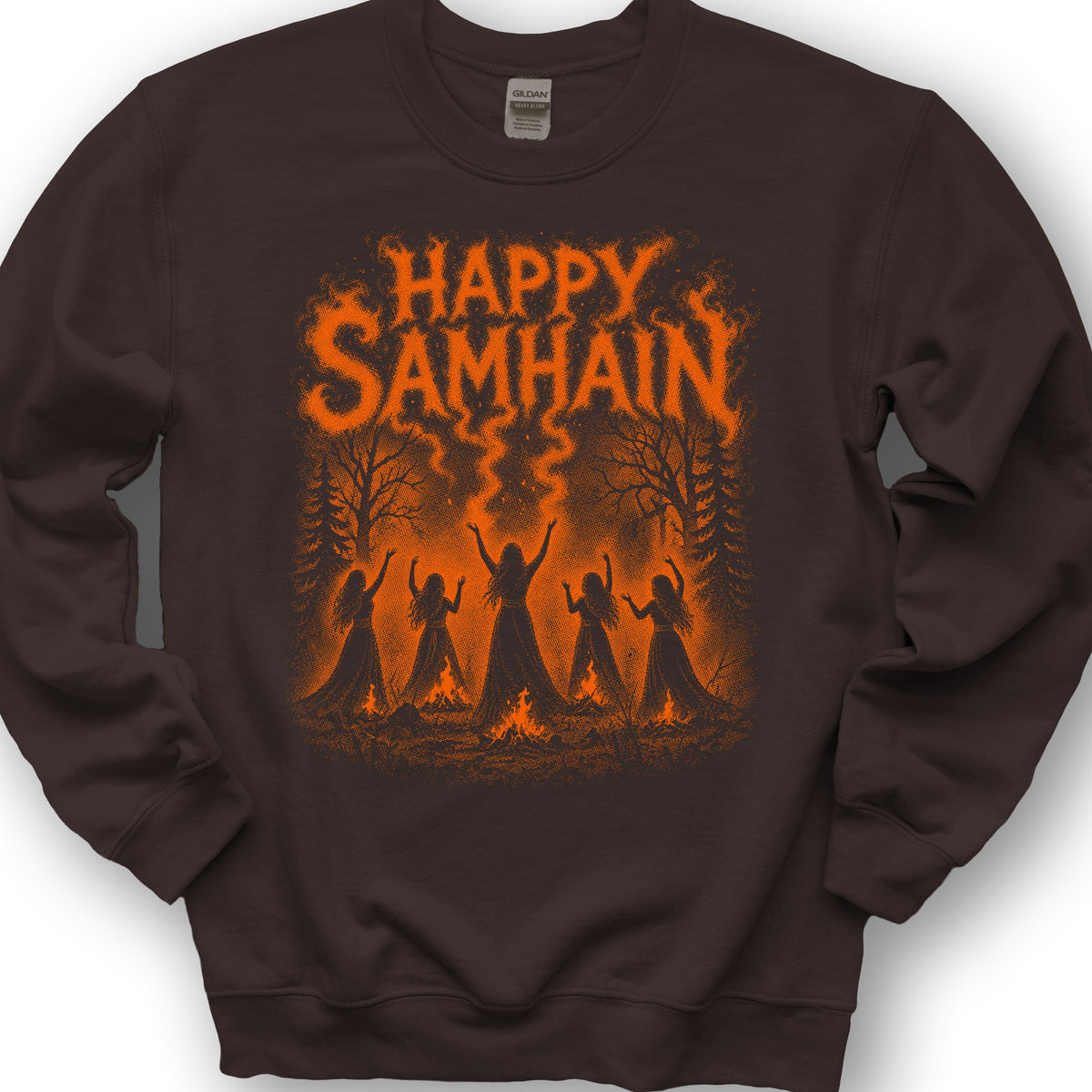 Happy Samhain Druid Sweatshirt - Dark Chocolate