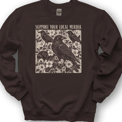 Crow Local Murder Sweatshirt - Dark Chocolate