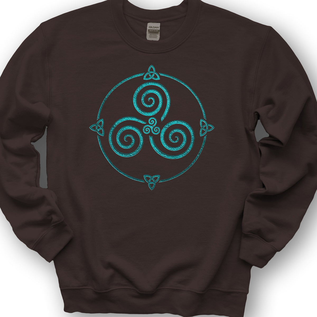 Celtic Triskele Spiral Sweatshirt - Dark Chocolate
