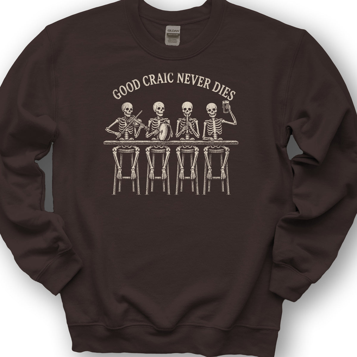 Craic Skeletons Sweatshirt - Dark Chocolate