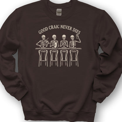Craic Skeletons Sweatshirt - Dark Chocolate