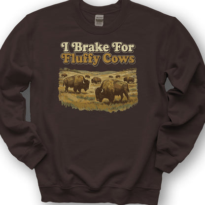 Fluffy Cow Brake Sweatshirt - Dark Chocolate