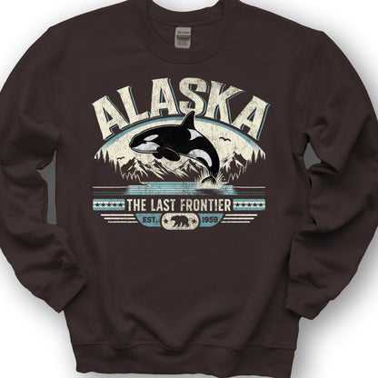 Alaska The Last Frontier "Orca" Sweatshirt - Dark Chocolate