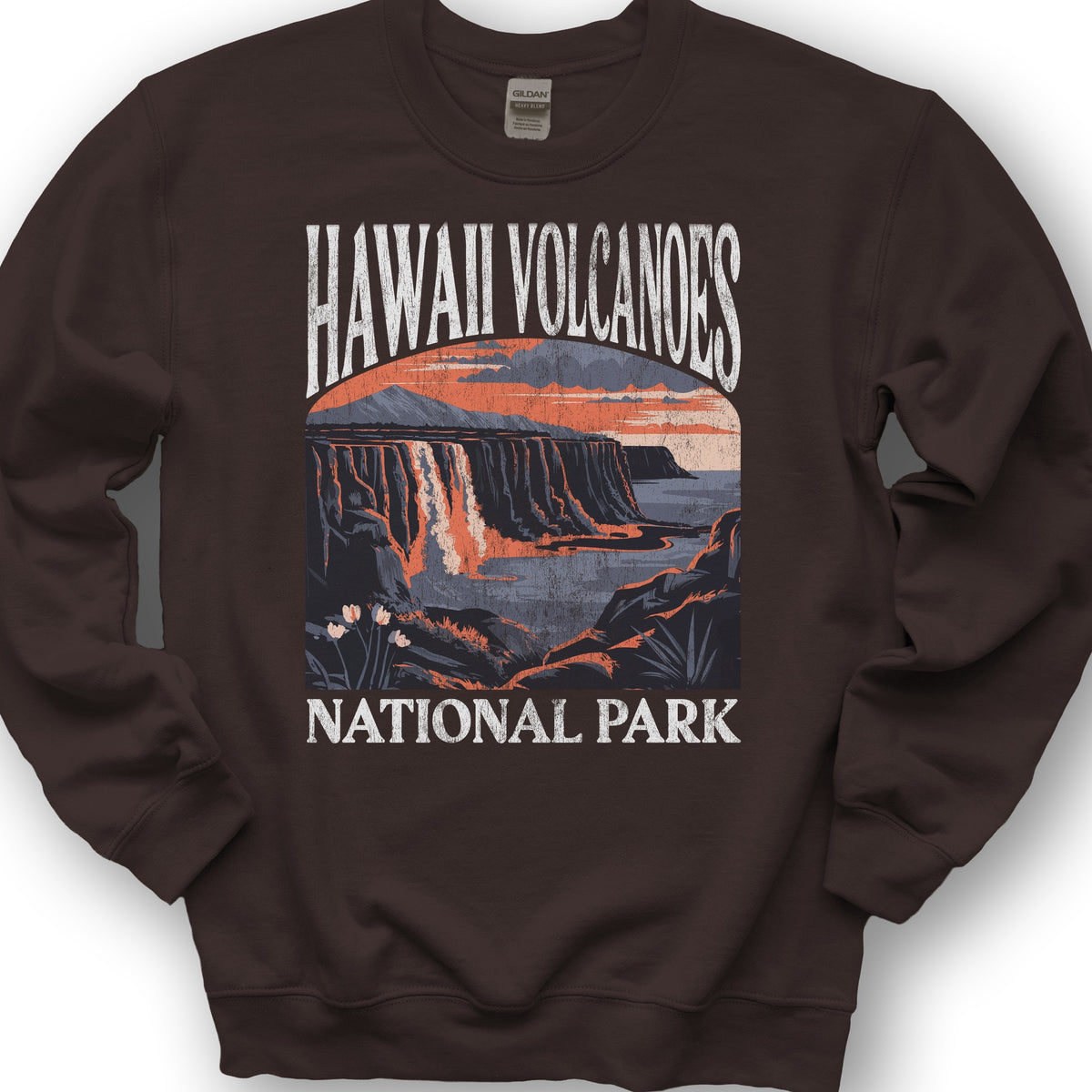 Hawaii Volcanoes National Park "Big and Bold" Sweatshirt - Dark Chocolate