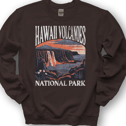 Hawaii Volcanoes National Park "Big and Bold" Sweatshirt - Dark Chocolate