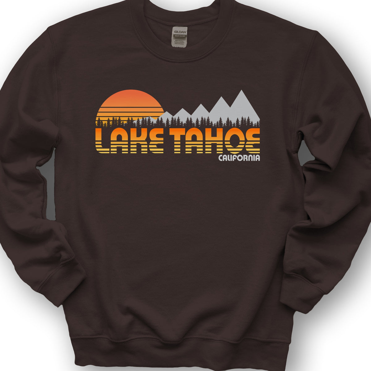 Lake Tahoe Retro 80's Sweatshirt - Dark Chocolate