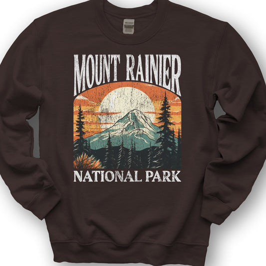 Mount Rainier National Park "Big and Bold" sweatshirt - Dark Chocolate
