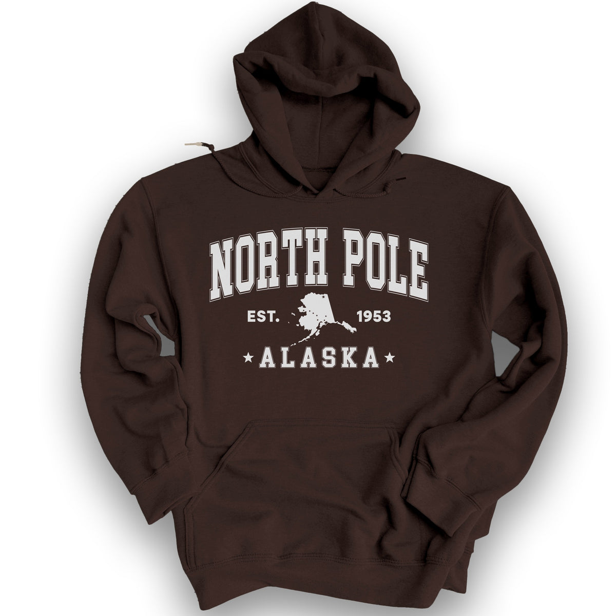 North Pole Alaska Varsity Hoodie - Dark Chocolate