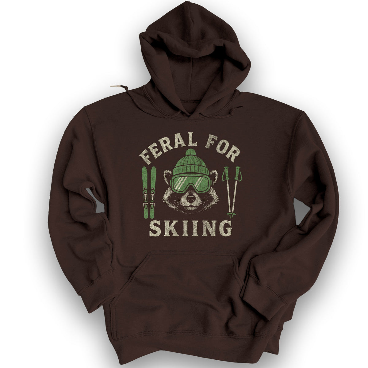 Feral for Skiing Hoodie - Dark Chocolate