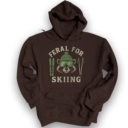 Feral for Skiing Hoodie - Dark Chocolate