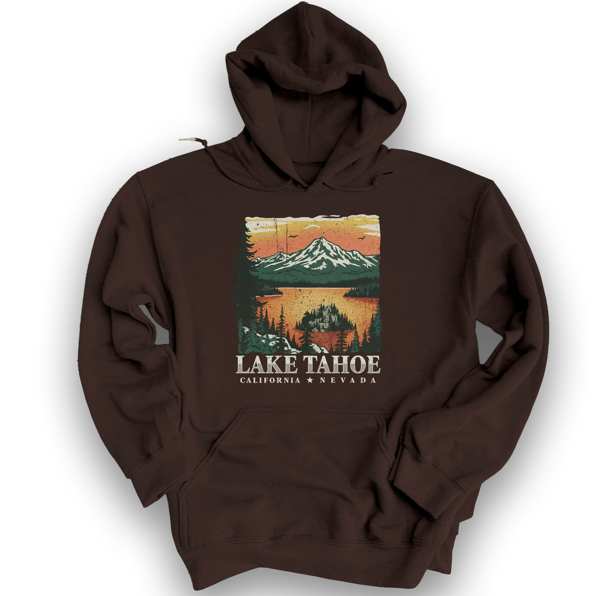 Lake Tahoe Emerald Bay Sunset Hoodie - Dark Chocolate