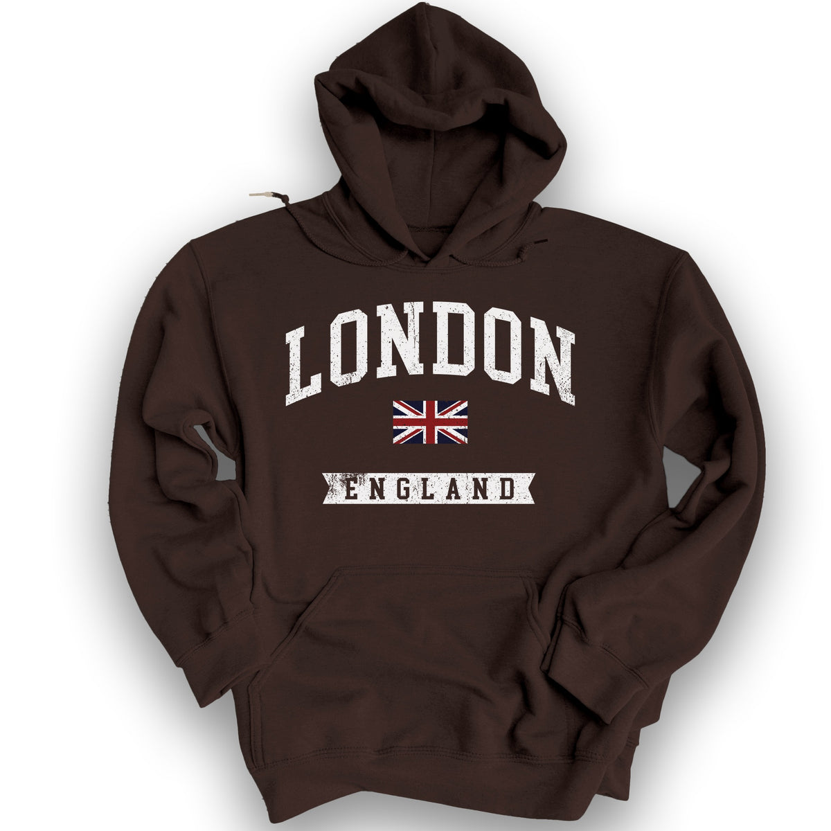 London Varsity Flag Hoodie - Dark Chocolate