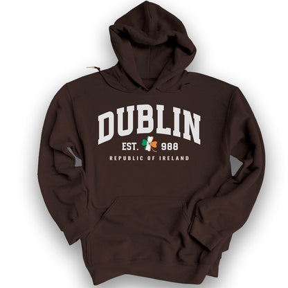 Dublin Varsity Flag Hoodie - Dark Chocolate