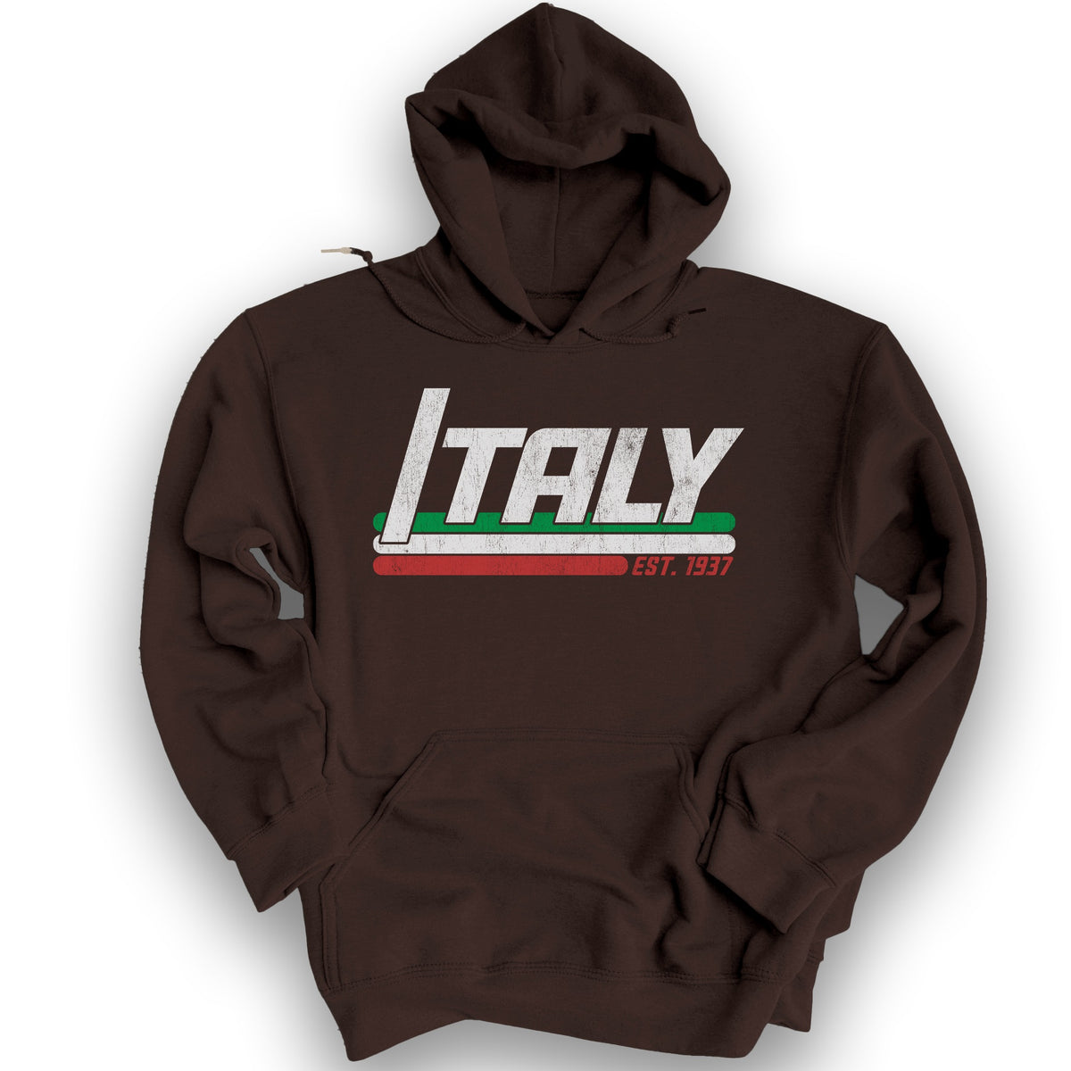 Italy Retro Stripe Hoodie - Dark Chocolate