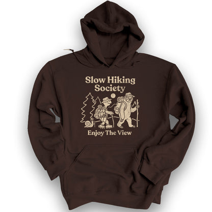 Slow Hiking Society Hoodie - Dark Chocolate