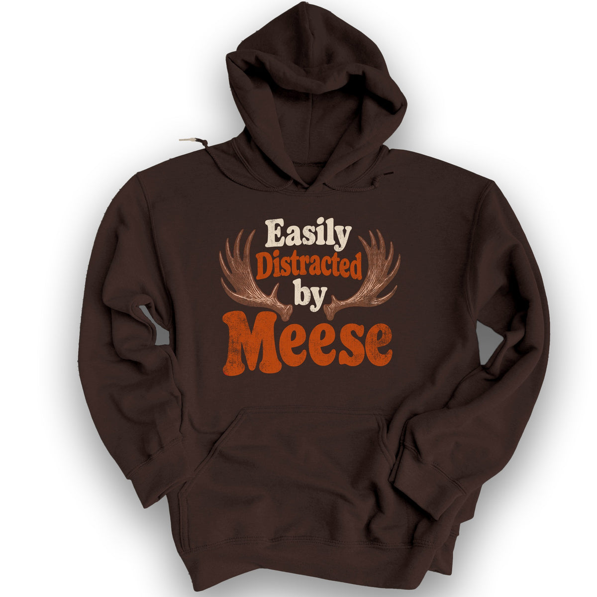 Distracted By Meese Antlers Hoodie - Dark Chocolate