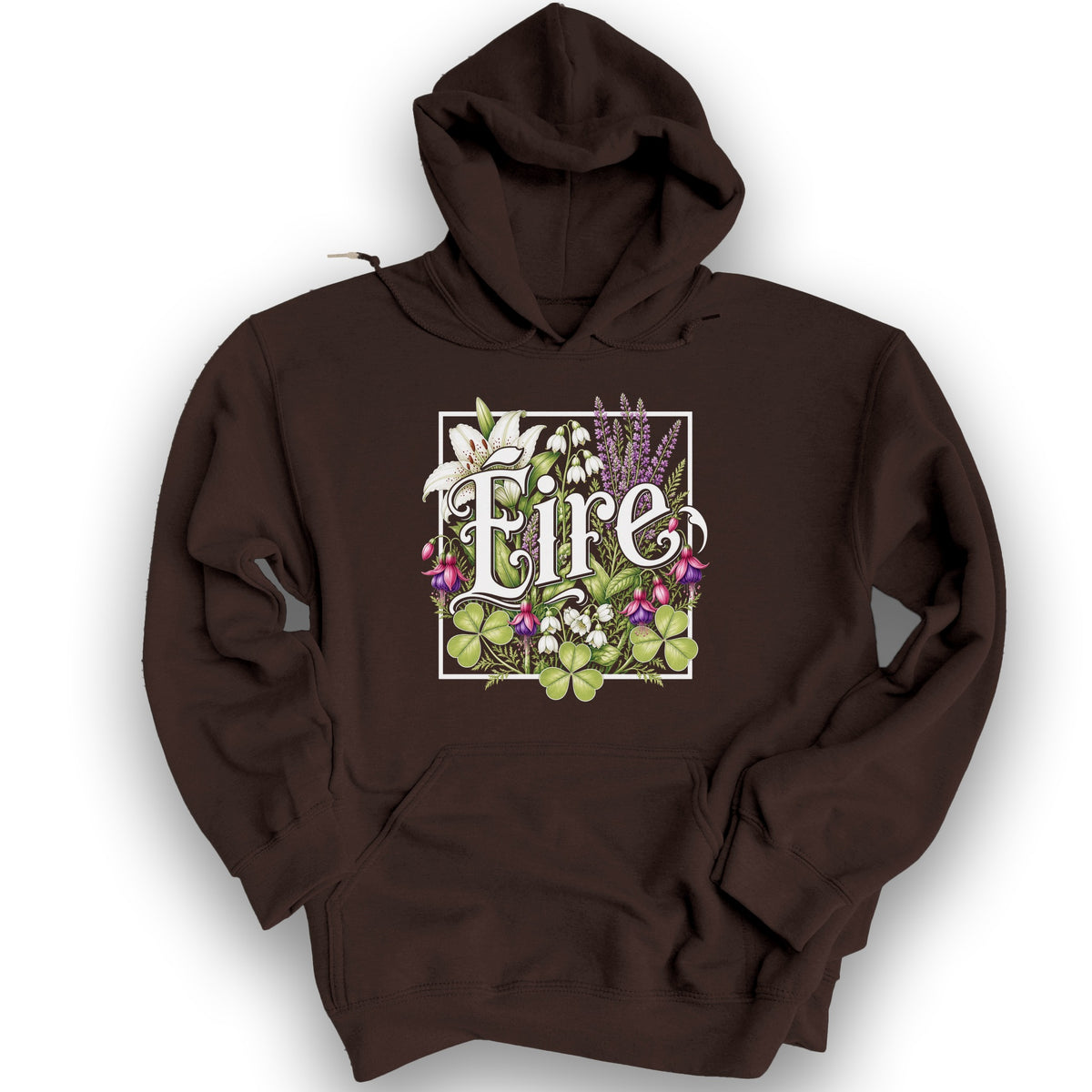 Eire Floral Hoodie - Dark Chocolate