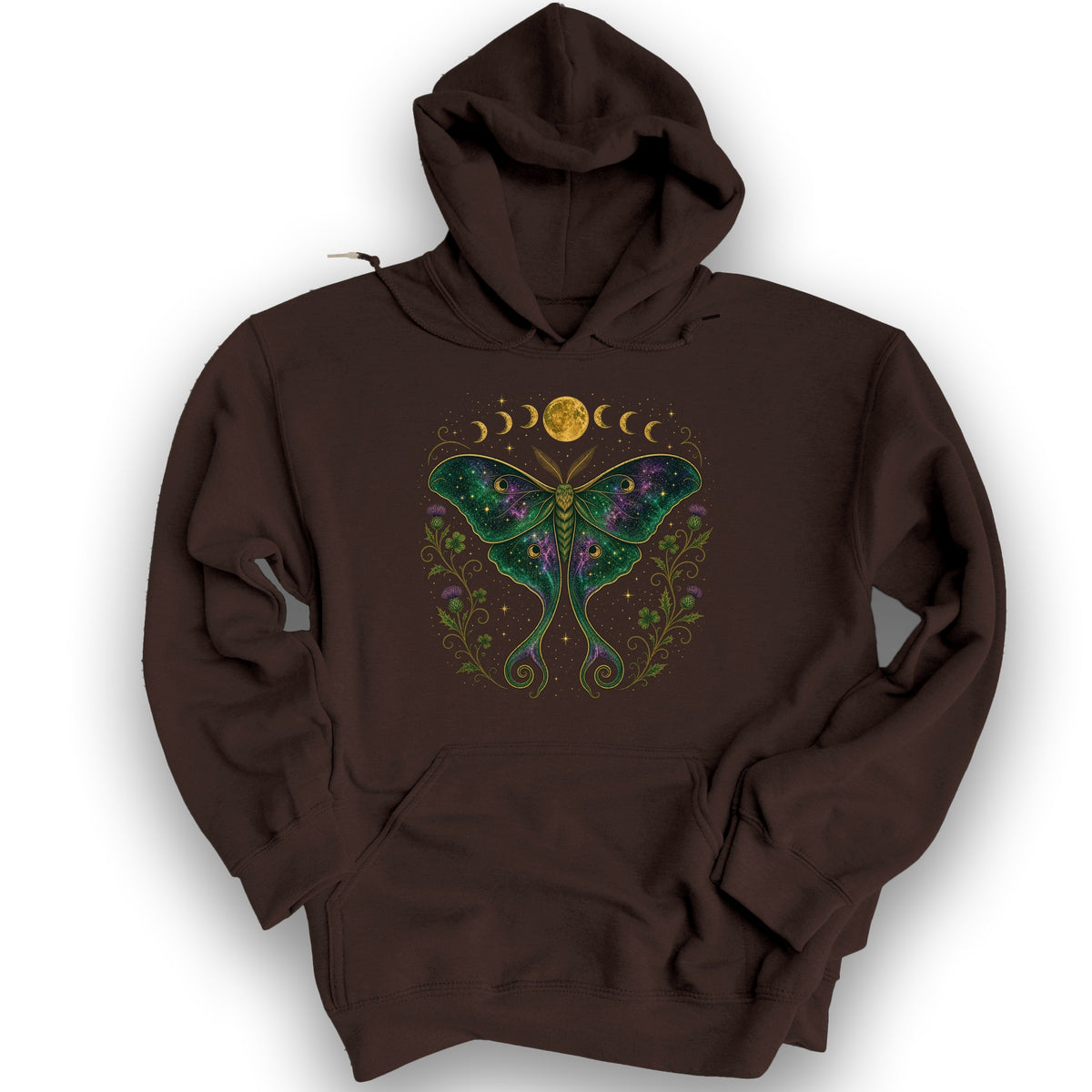 Celestial Moth Hoodie - Dark Chocolate