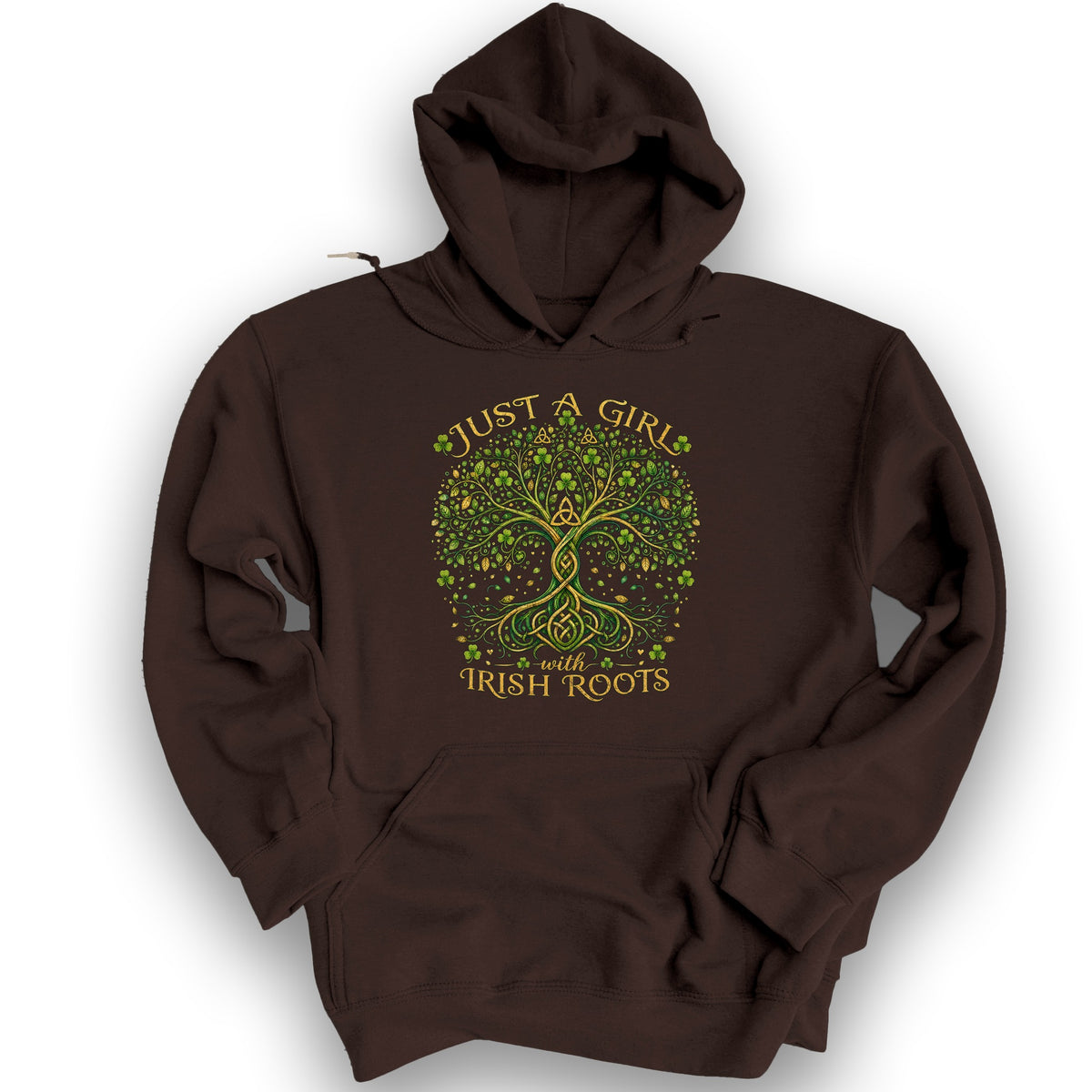 Irish Roots Girl Hoodie - Dark Chocolate