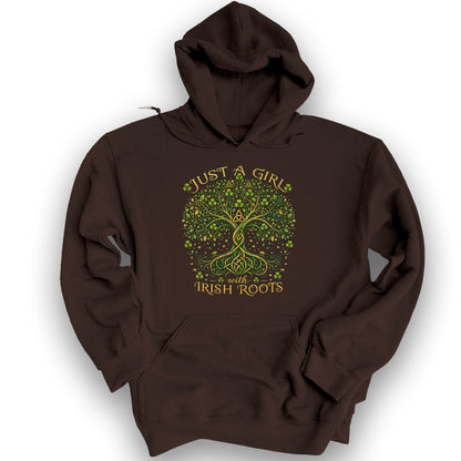 Irish Roots Girl Hoodie - Dark Chocolate