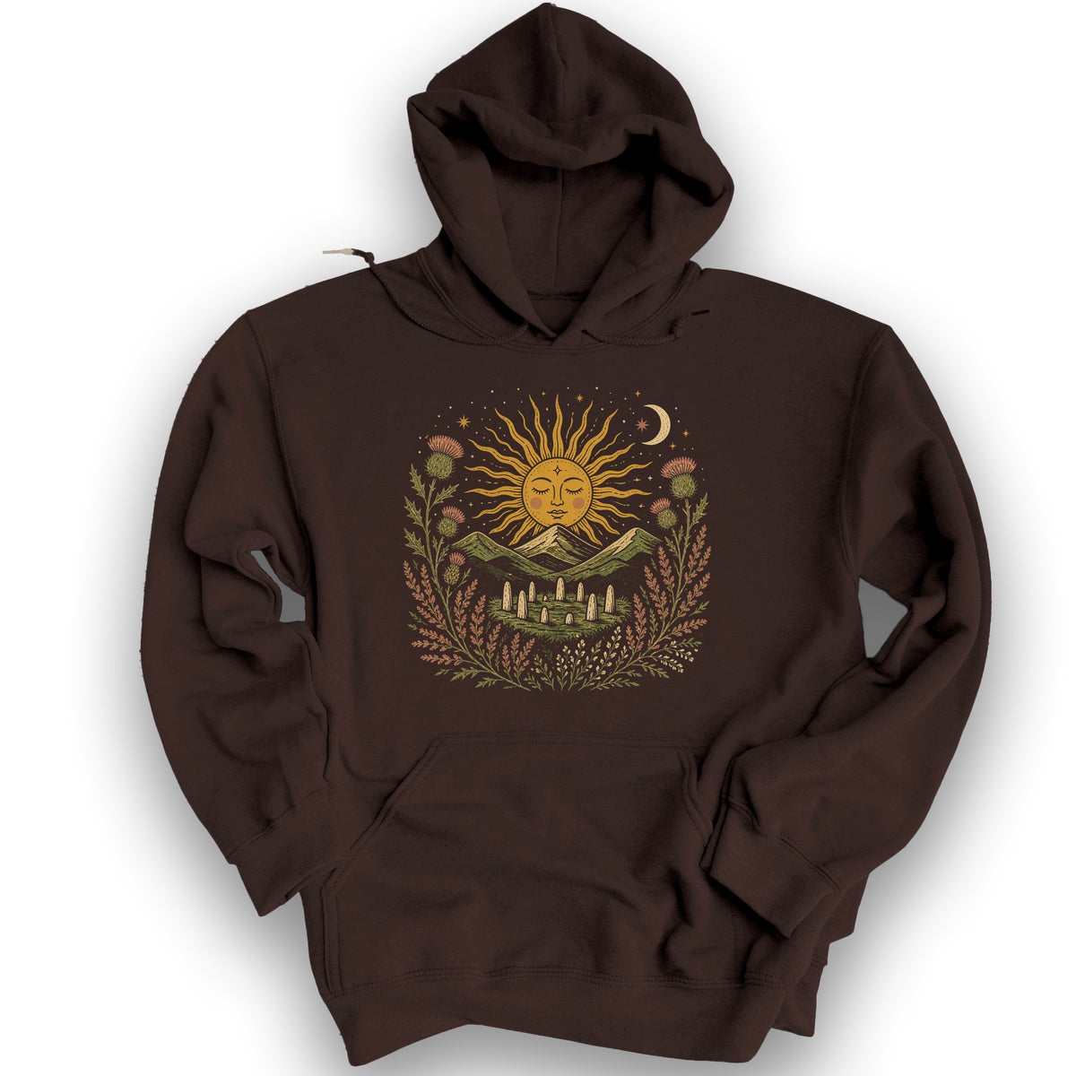 Celestial Standing Stones Hoodie - Dark Chocolate