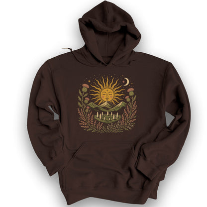 Celestial Standing Stones Hoodie - Dark Chocolate