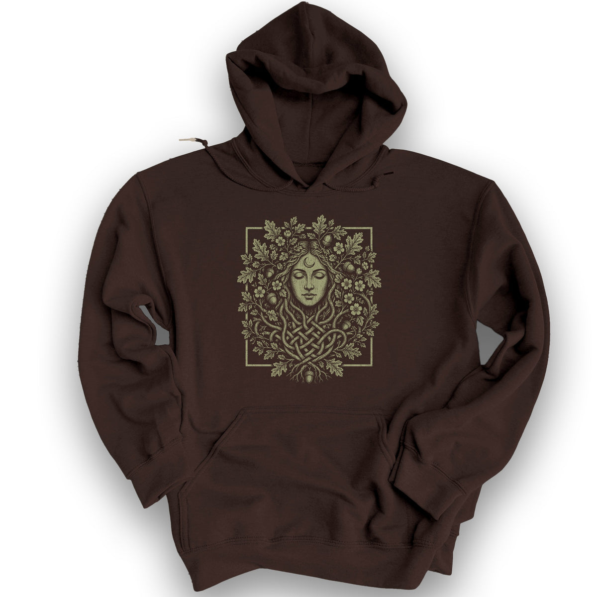 Green Goddess Crest Hoodie - Dark Chocolate